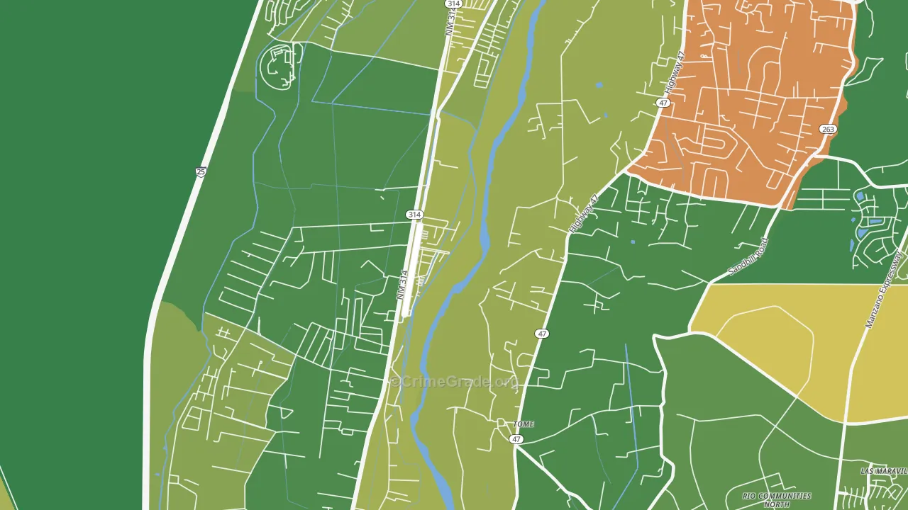 Tome, NM Map of Theft Rates