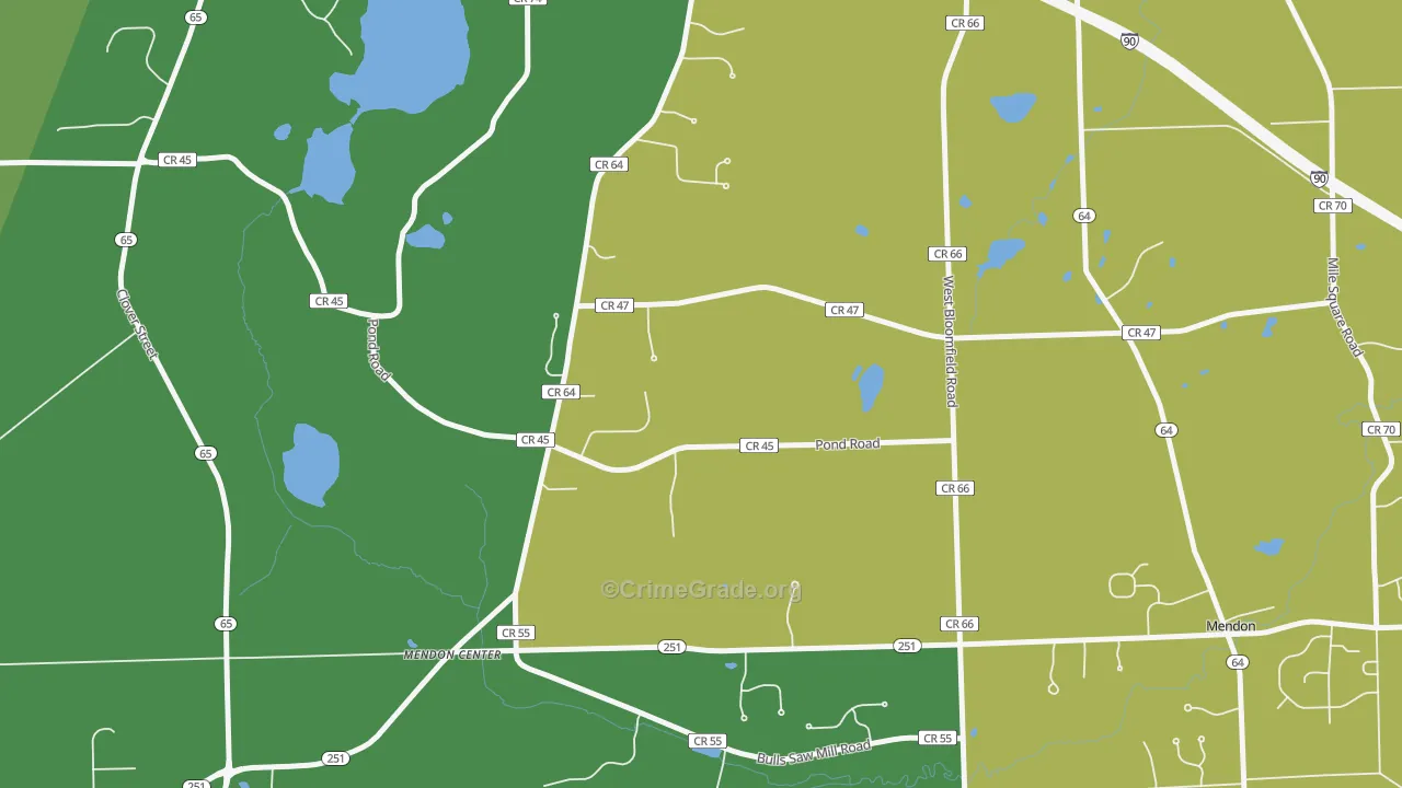 Tomlinson Corners, NY Map of Theft Rates