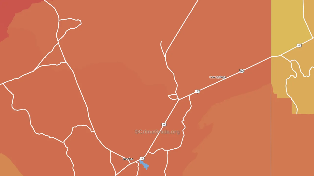Tonalea, AZ Map of Theft Rates