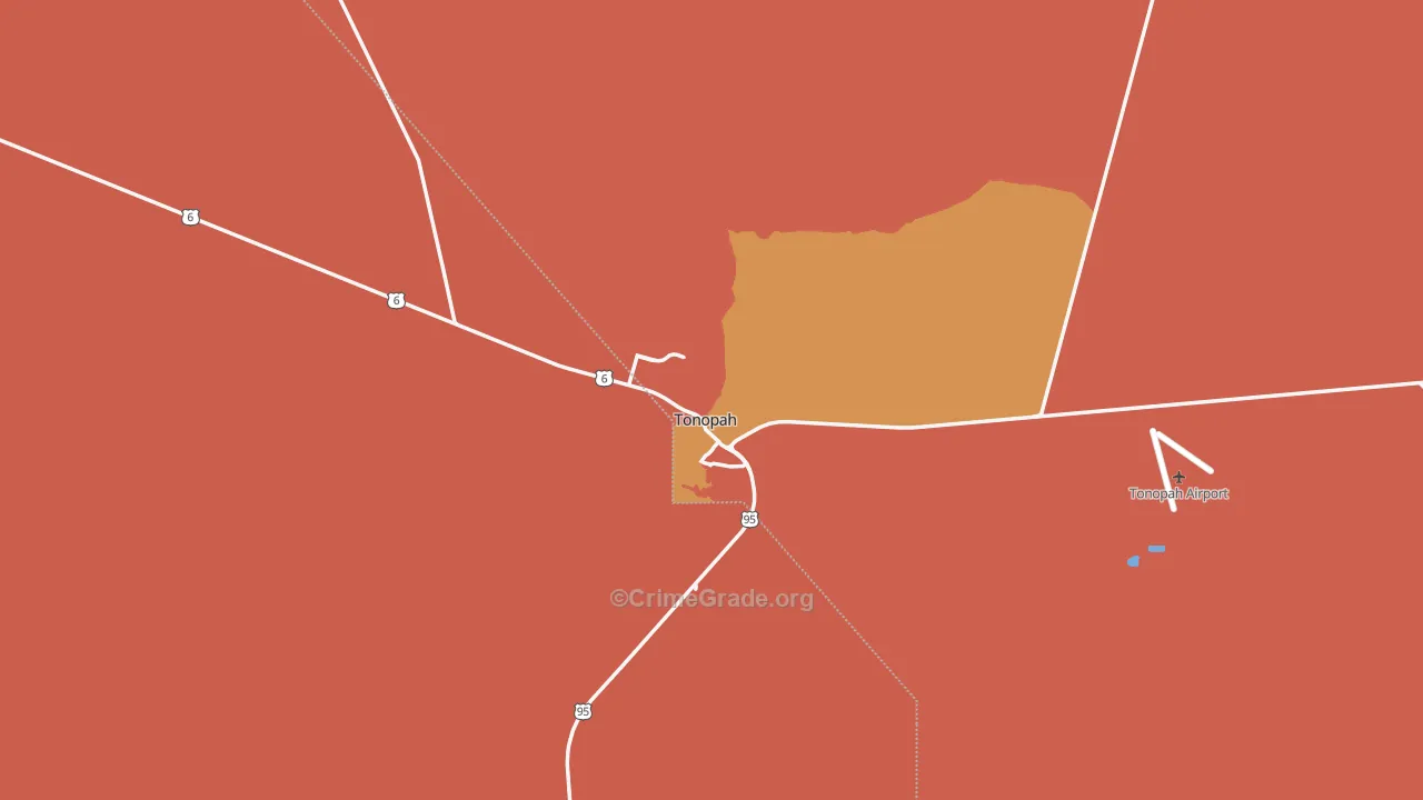 Tonopah, NV Map of Theft Rates