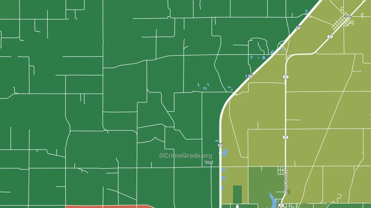Tonti, IL Map of Theft Rates