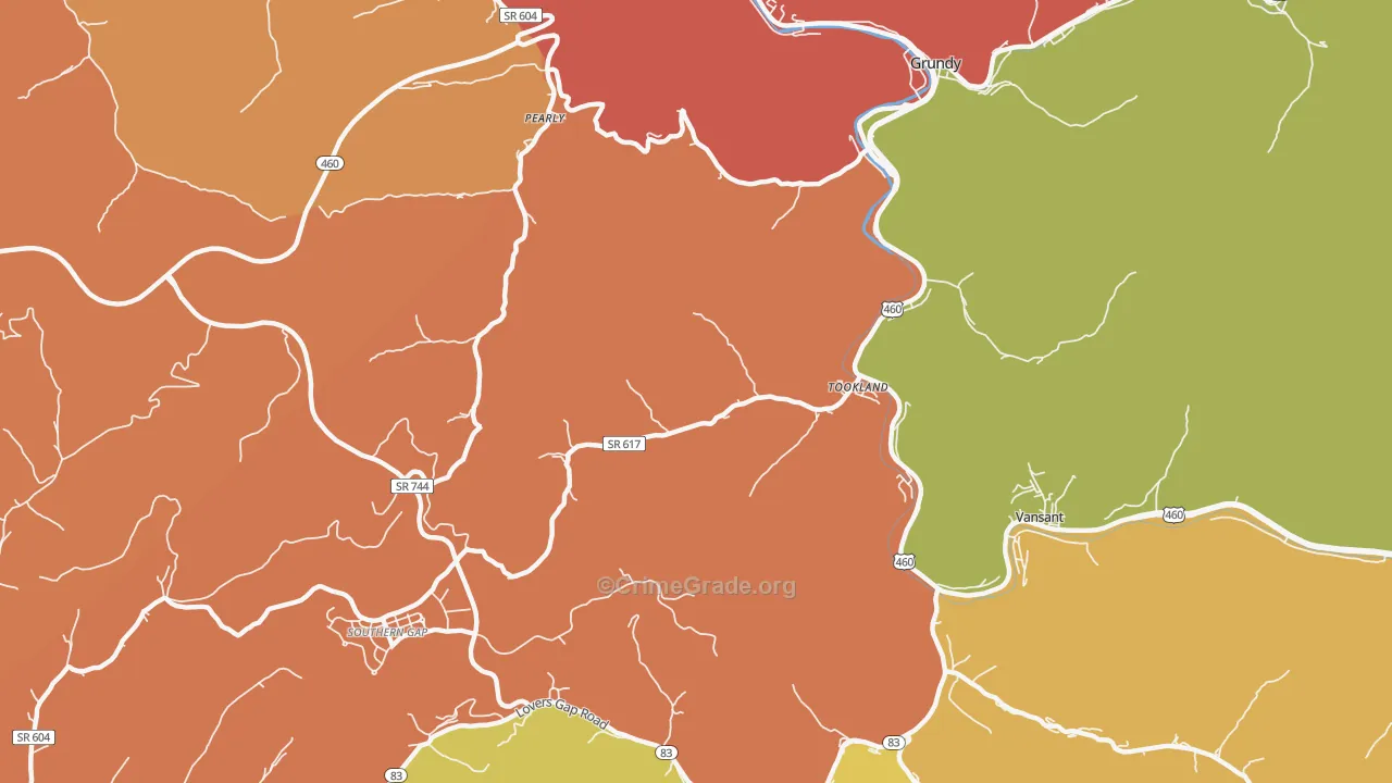 Tookland, VA Map of Theft Rates