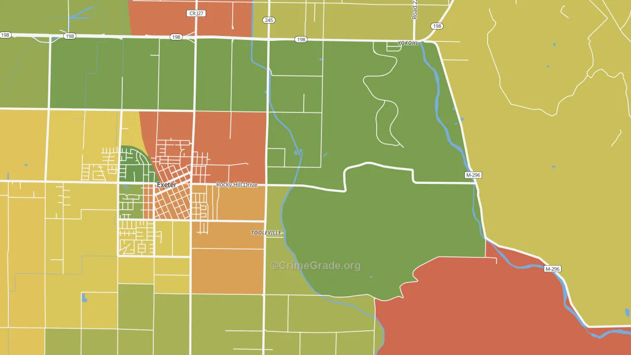 Toolville, CA Map of Theft Rates