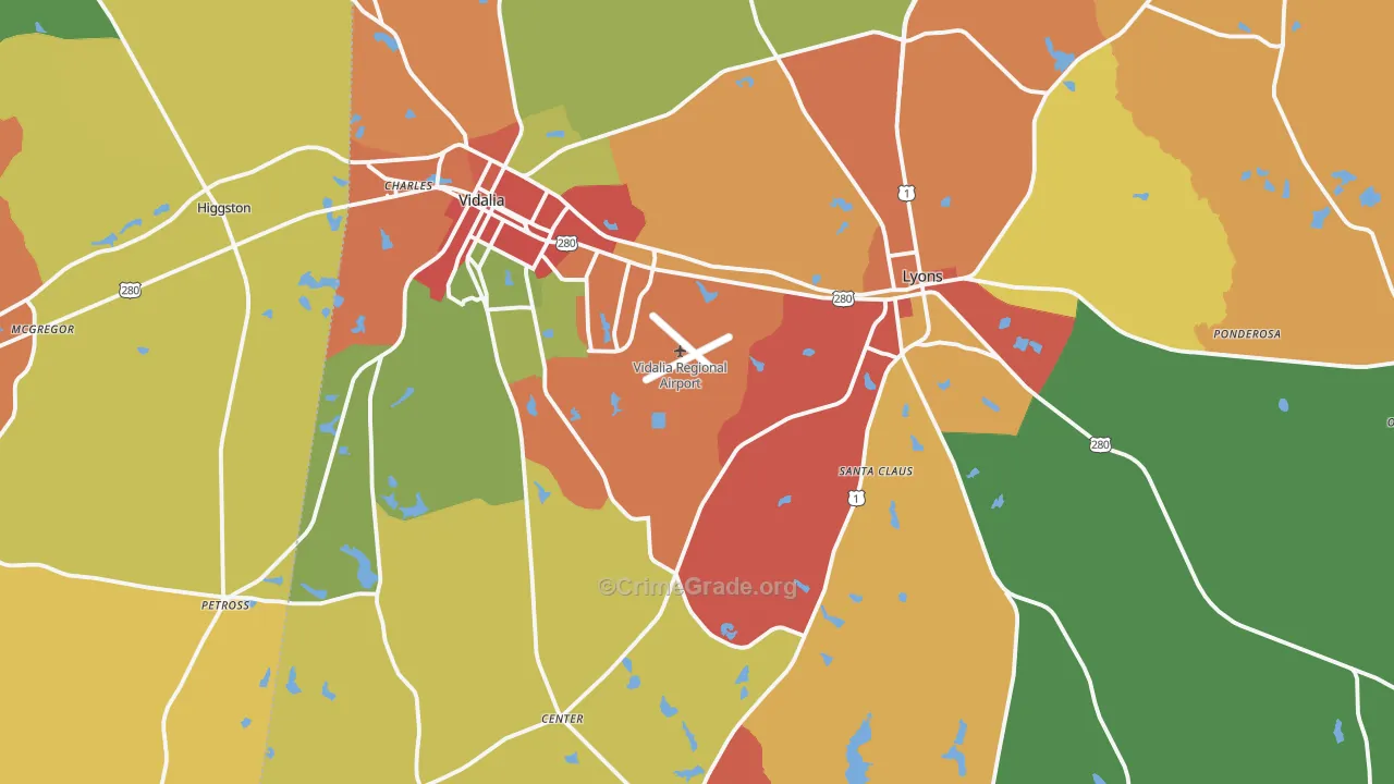 Toombs County, GA Map of Theft Rates
