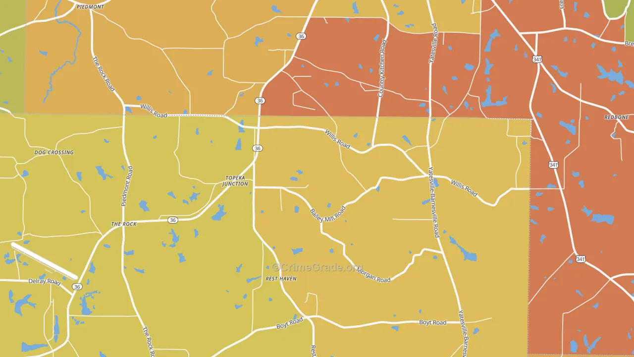 Topeka Junction, GA Map of Theft Rates