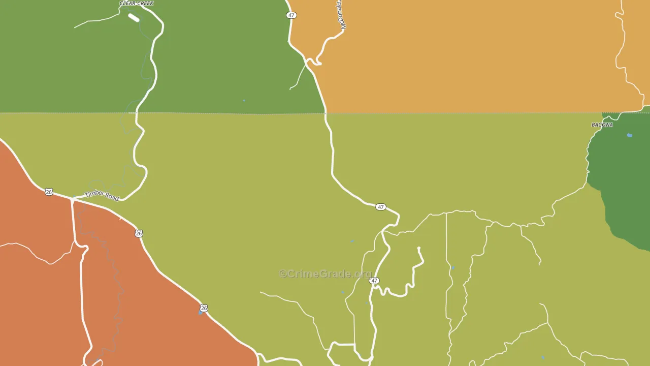 Tophill, OR Map of Theft Rates