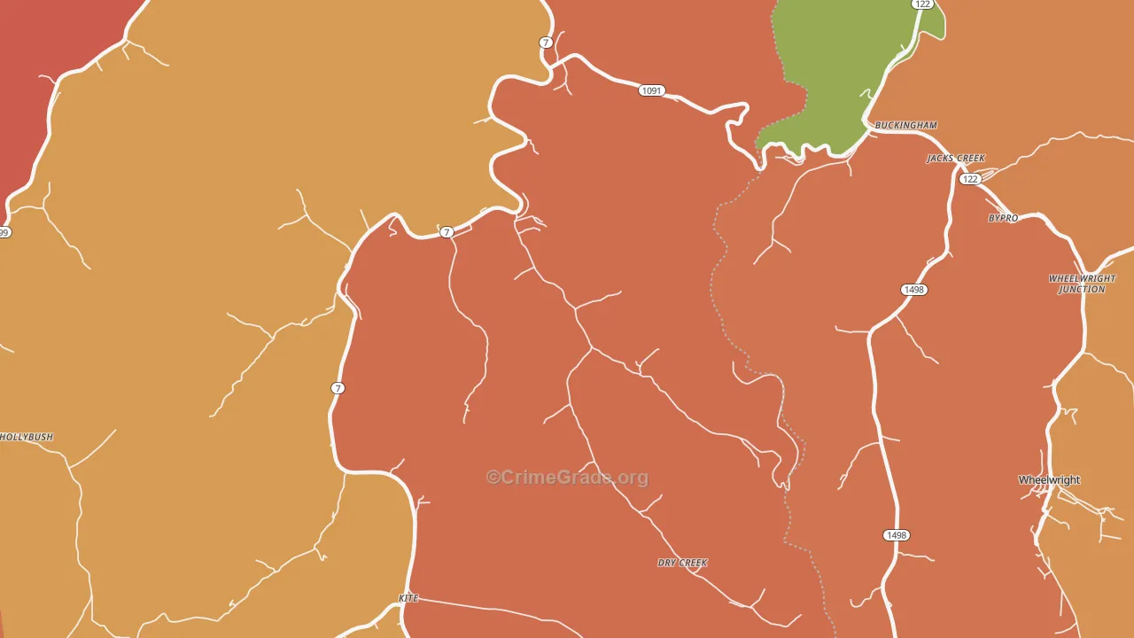 Topmost, KY Map of Theft Rates