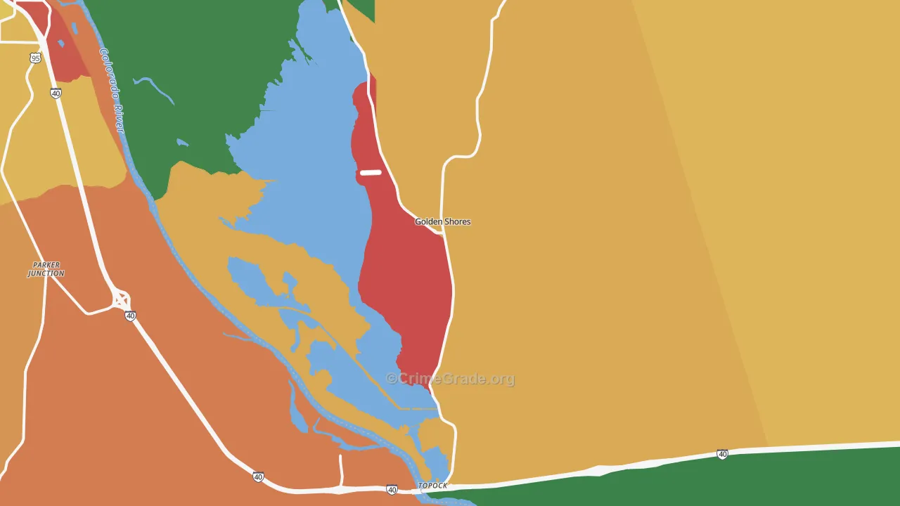 Topock, AZ Map of Theft Rates