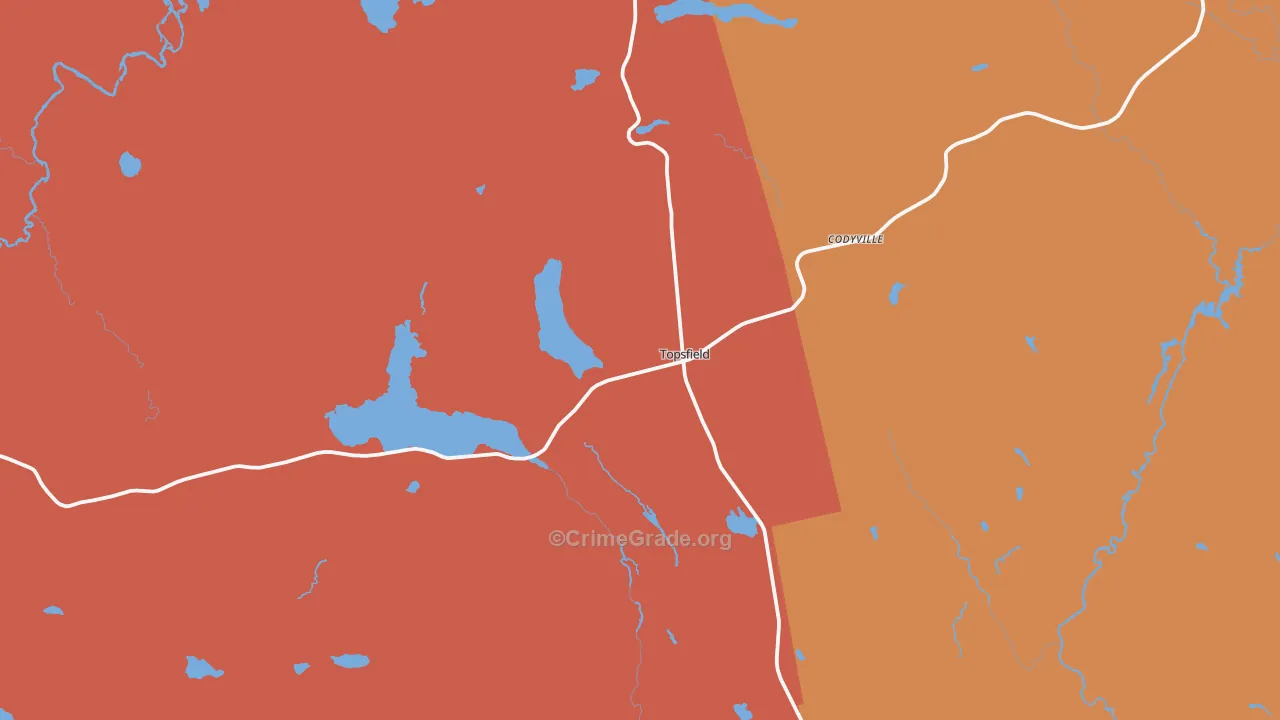 Topsfield, ME Map of Theft Rates