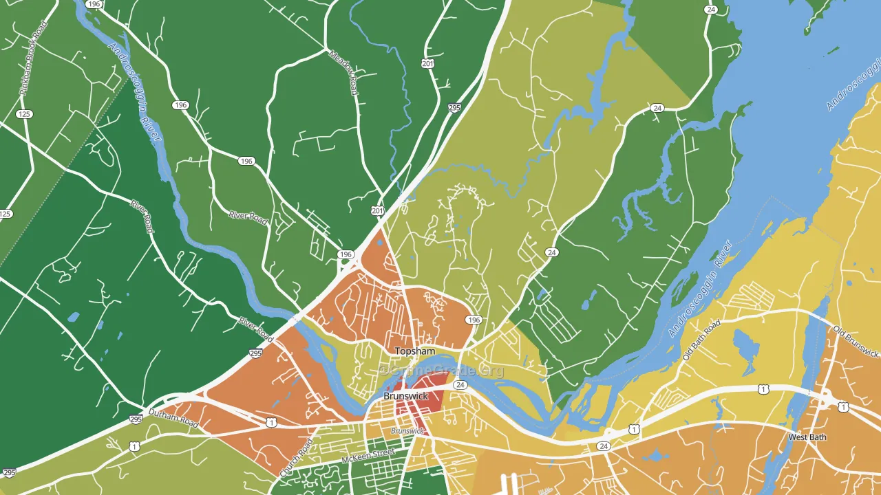 Topsham, ME Map of Theft Rates