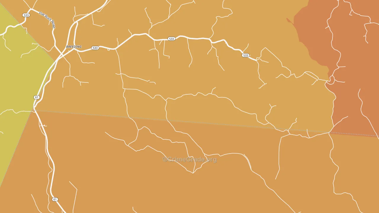 Toria, KY Map of Theft Rates