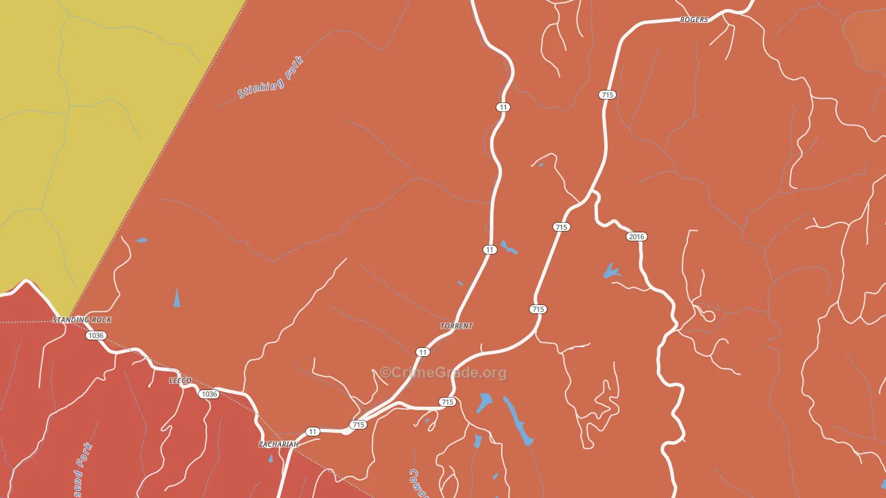 Torrent, KY Map of Theft Rates