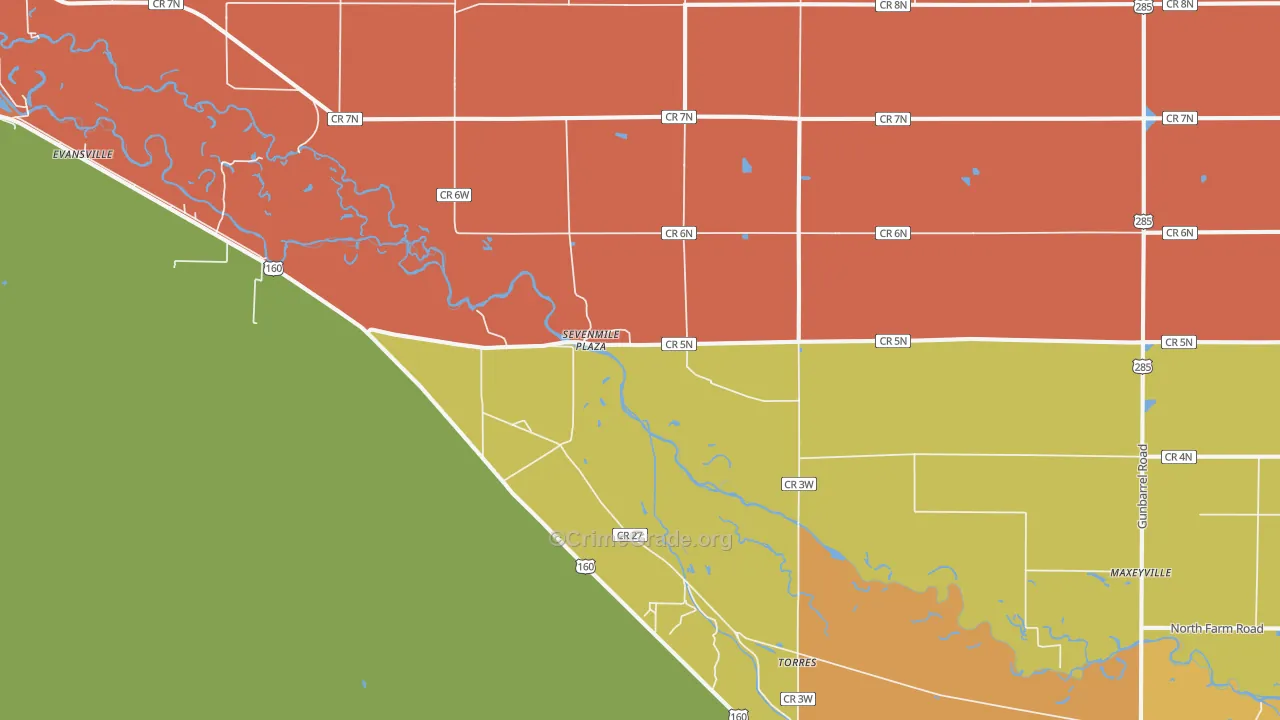 Torres, CO Map of Theft Rates