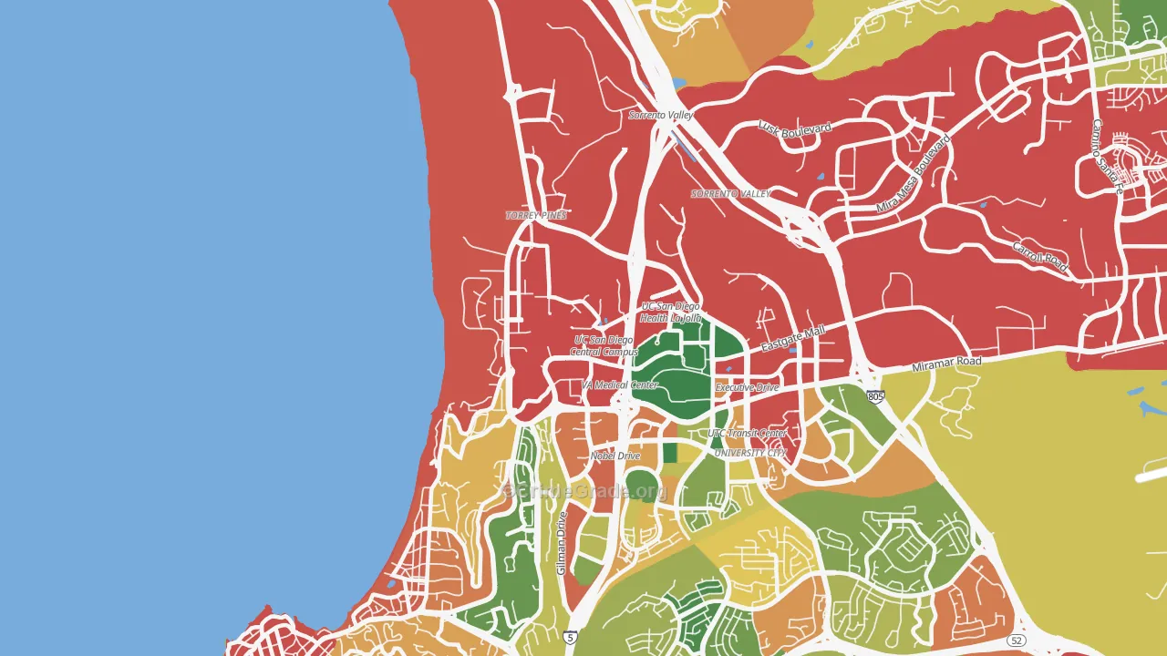 Torrey Pines, San Diego, CA Map of Theft Rates