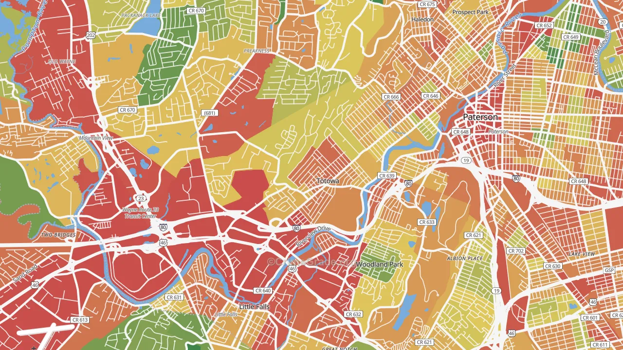 Totowa, NJ Map of Theft Rates