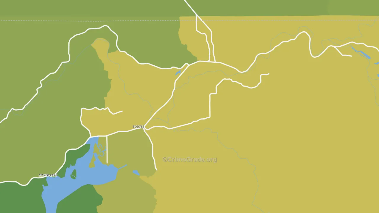 Toutle, WA Map of Theft Rates