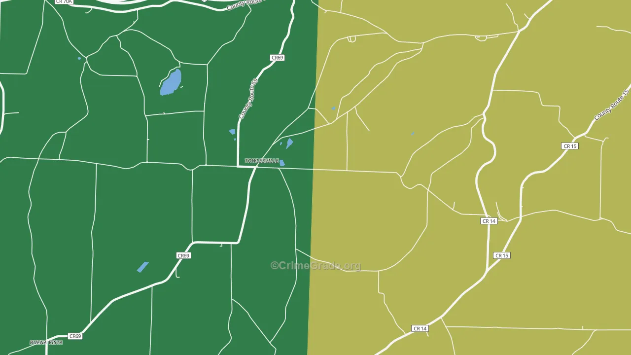 Towlesville, NY Map of Theft Rates