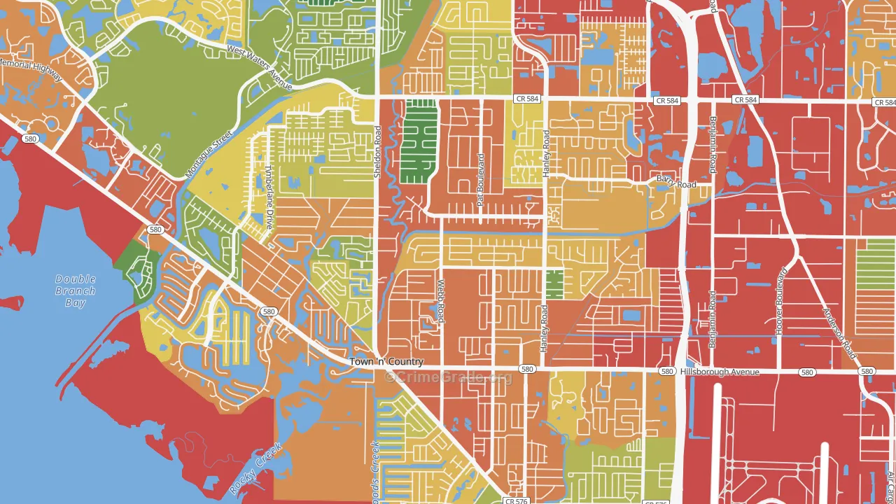 Town 'N Country Park, Town 'n' Country, FL Map of Theft Rates