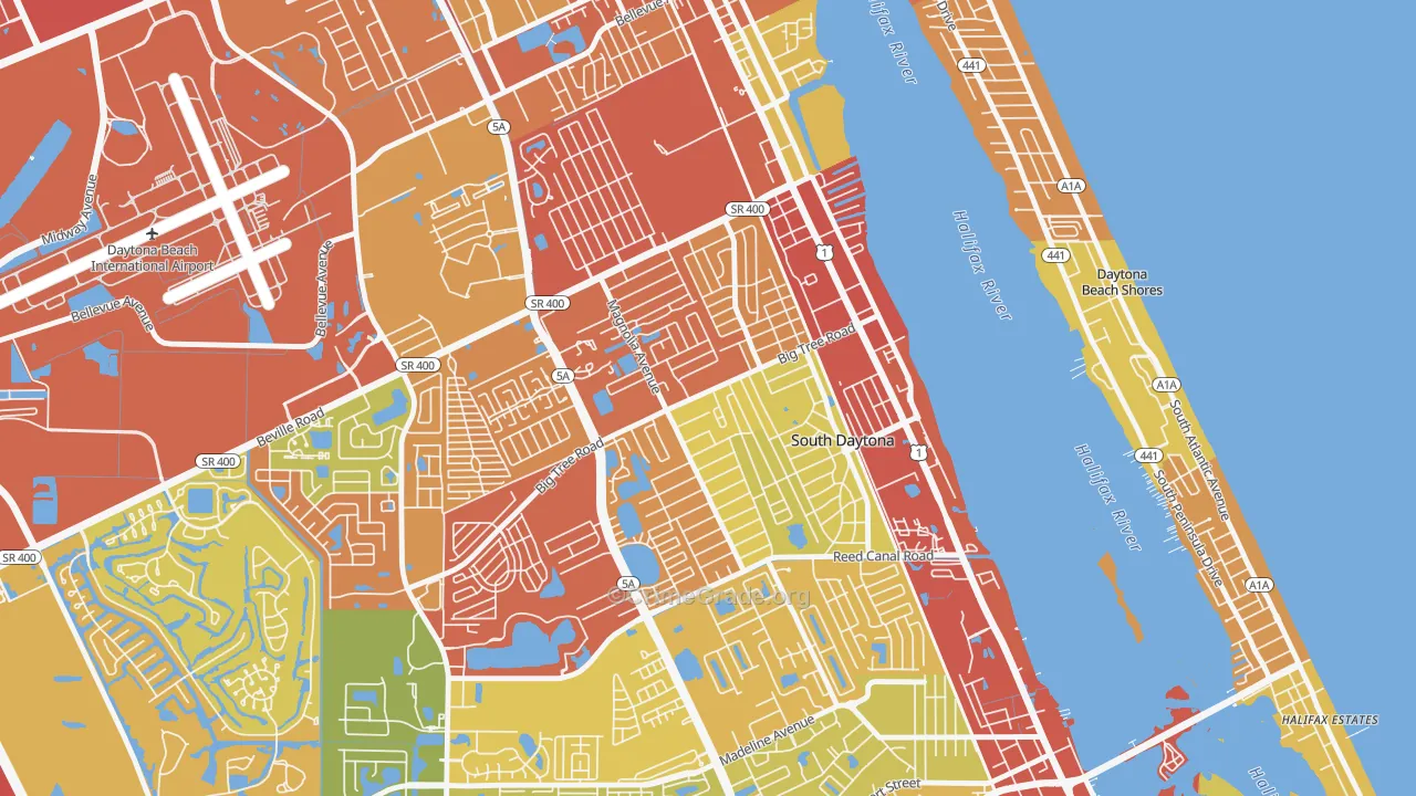 Town of Blake, South Daytona, FL Map of Theft Rates
