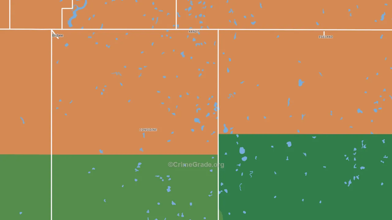 Towner County, ND Map of Theft Rates