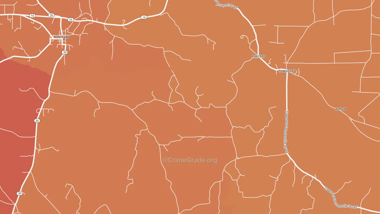 Townsend, MS Map of Theft Rates