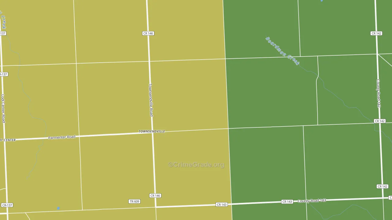 Townsendville, NY Map of Theft Rates