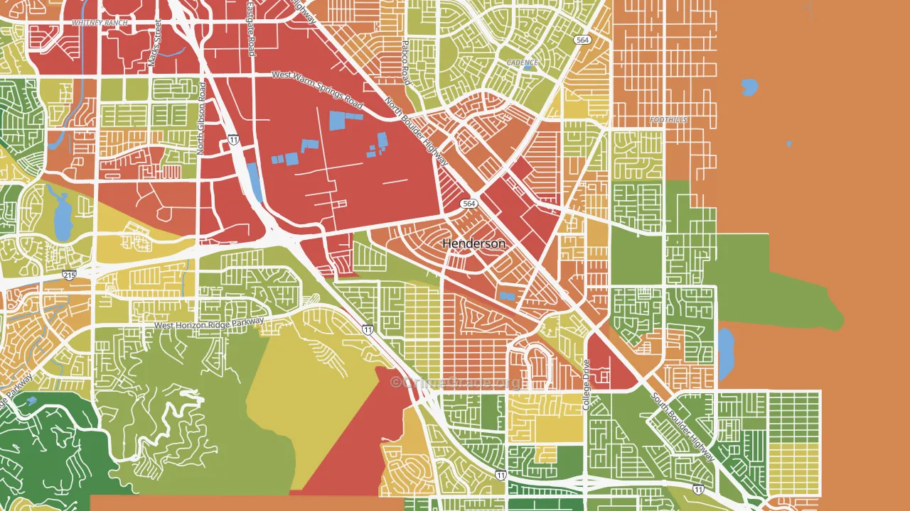 Townsite, Henderson, NV Map of Theft Rates
