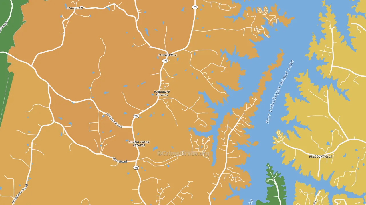 Townsville, NC Map of Theft Rates