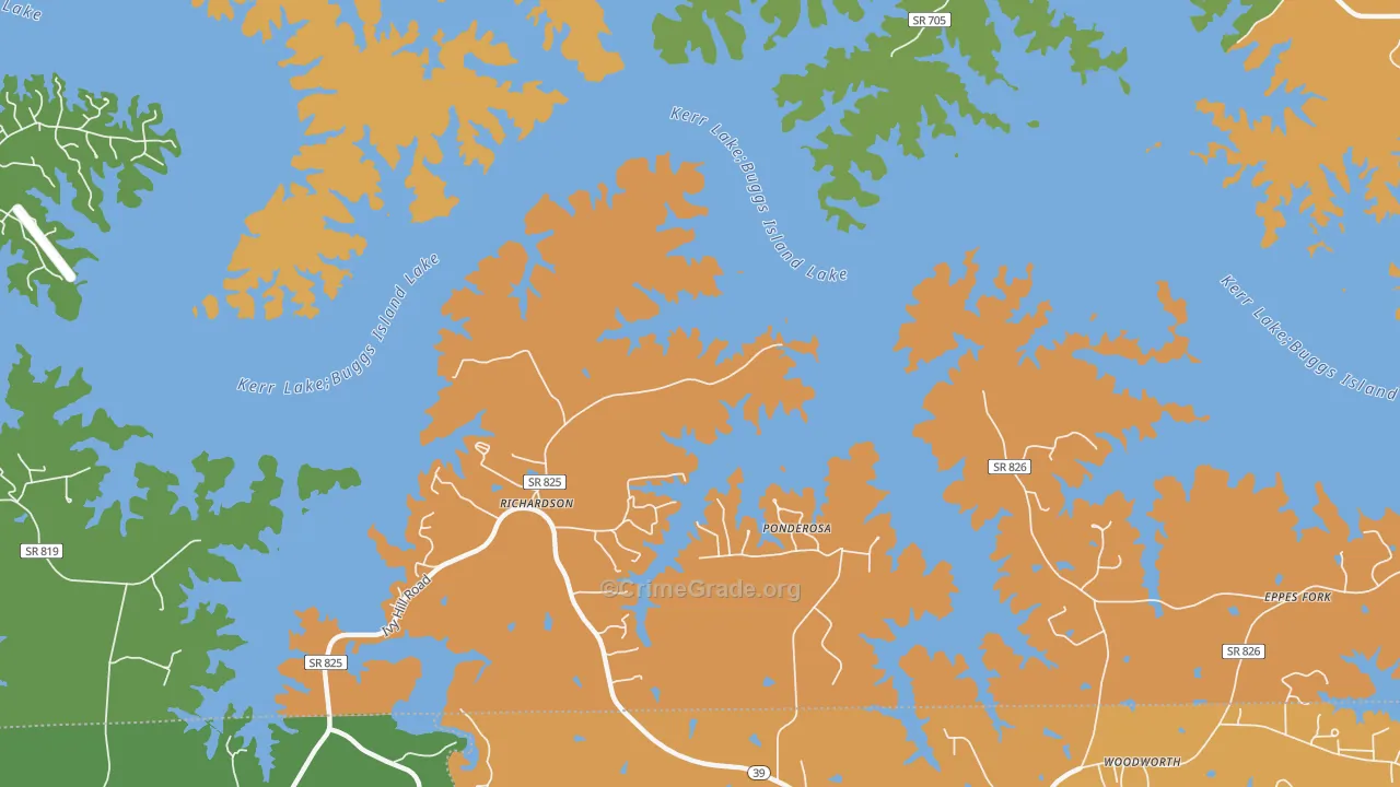 Townsville, VA Map of Theft Rates