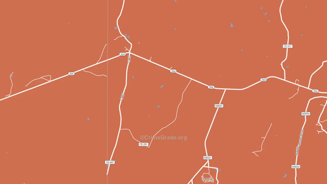 Toyei, AZ Map of Theft Rates