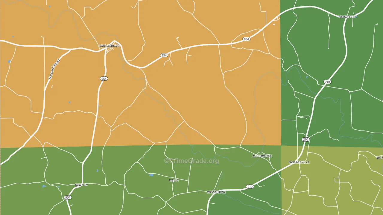 Trade City, PA Map of Theft Rates