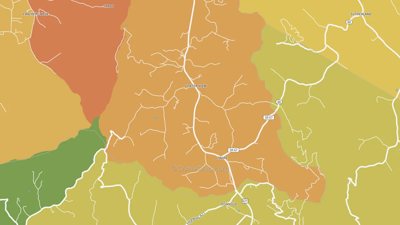 Trade, TN Map of Theft Rates