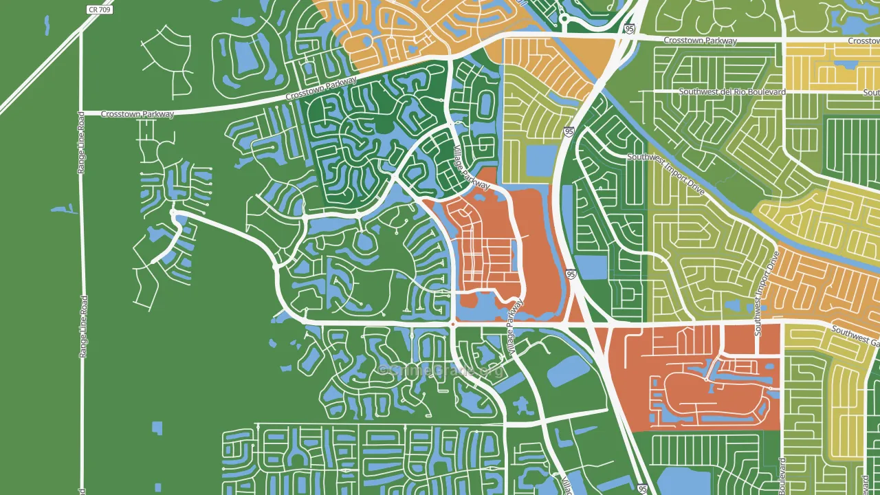 Tradition, Port St. Lucie, FL Map of Theft Rates