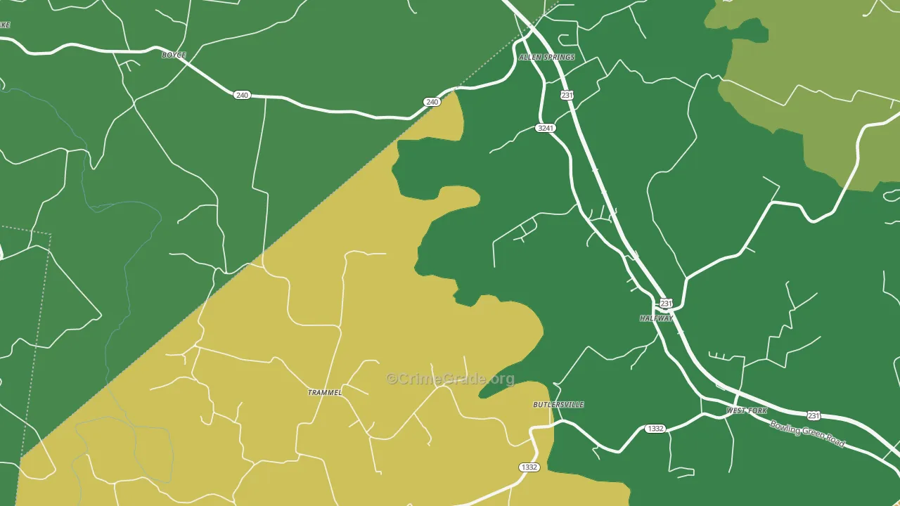 Trammel, KY Map of Theft Rates