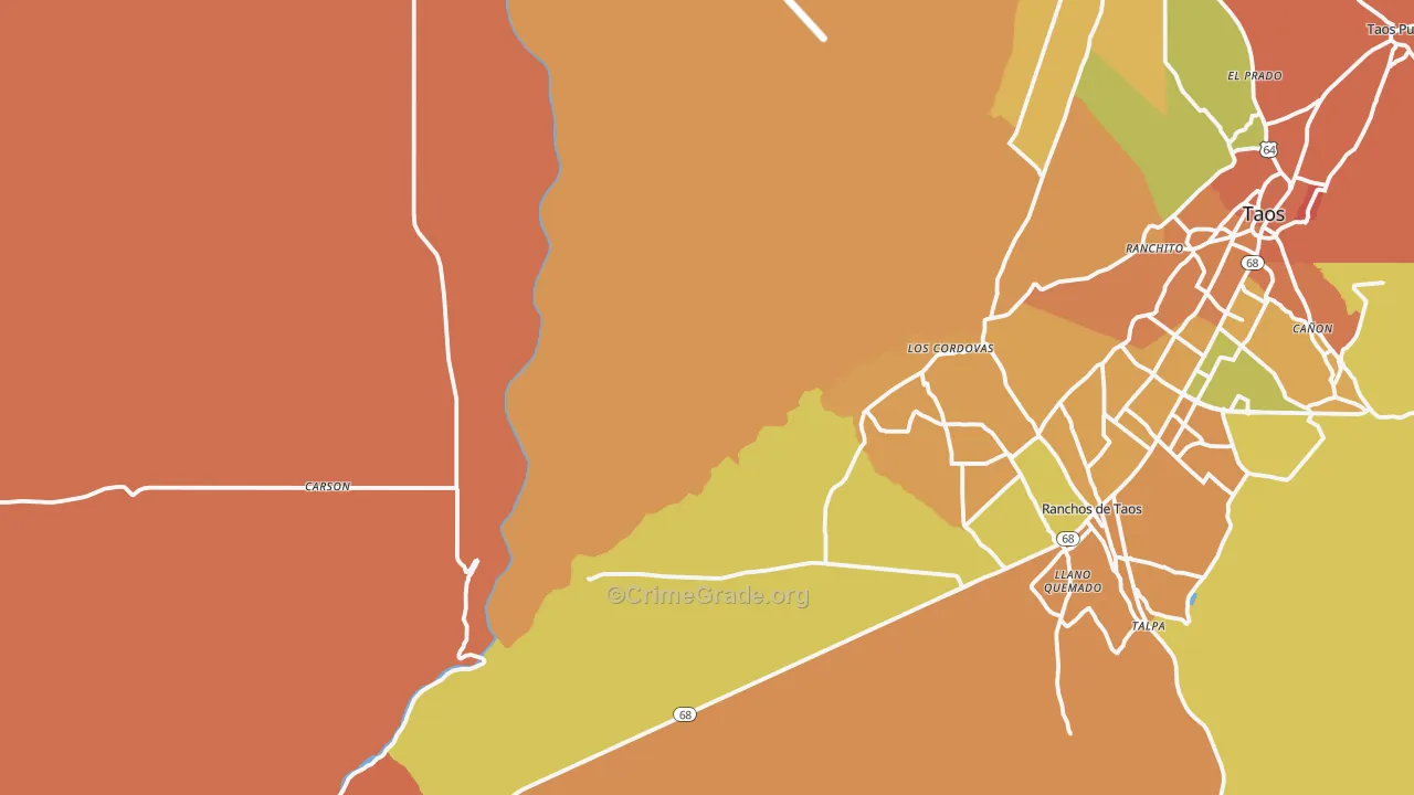 Trampas, NM Map of Theft Rates