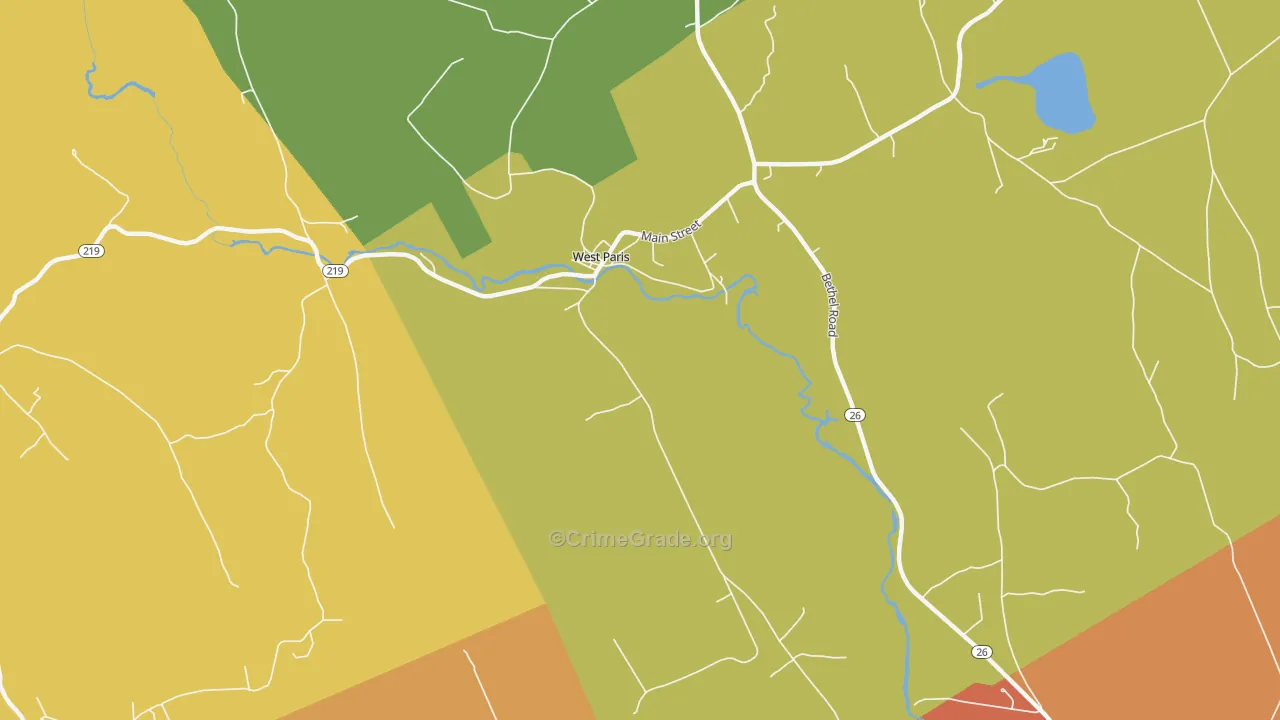 Trap Corner, ME Map of Theft Rates