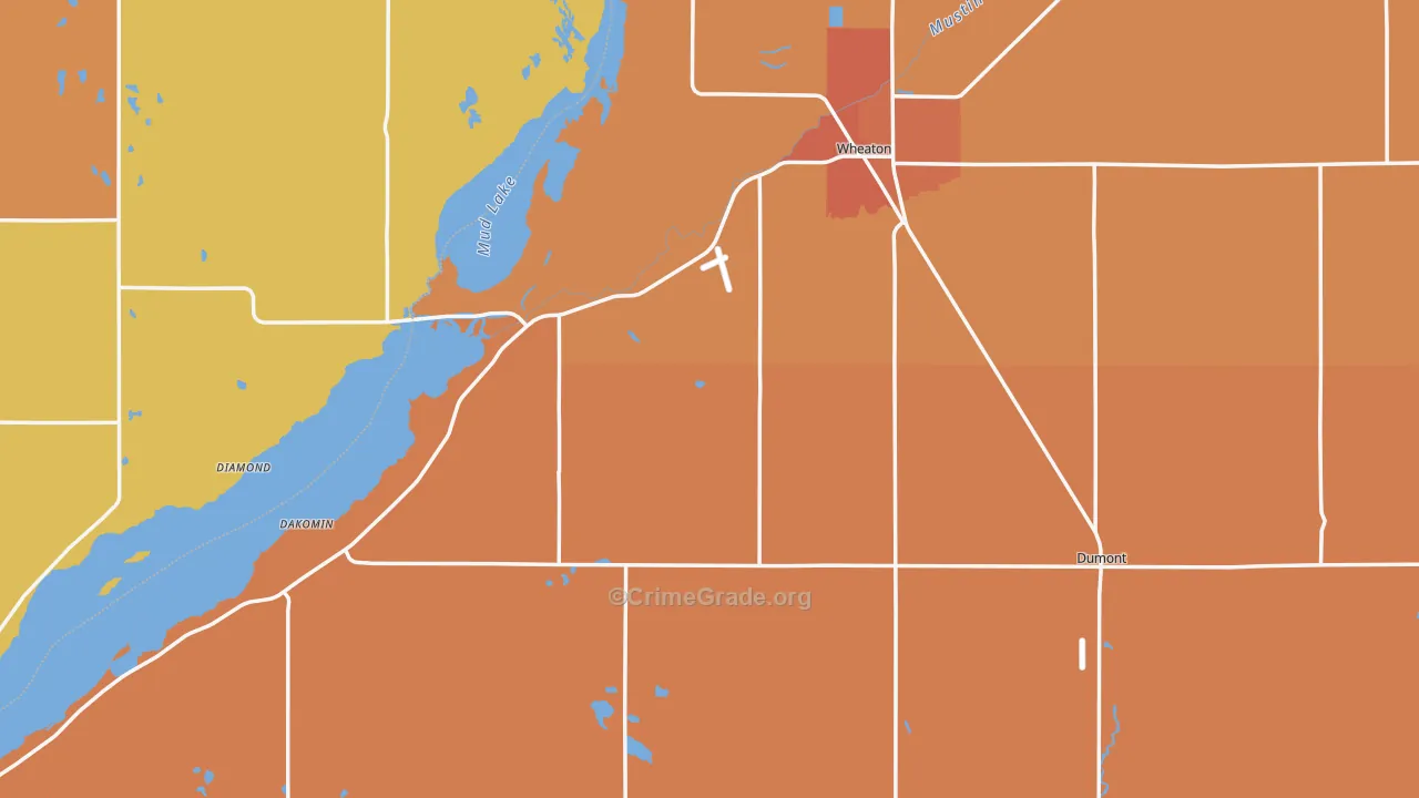 Traverse County, MN Map of Theft Rates