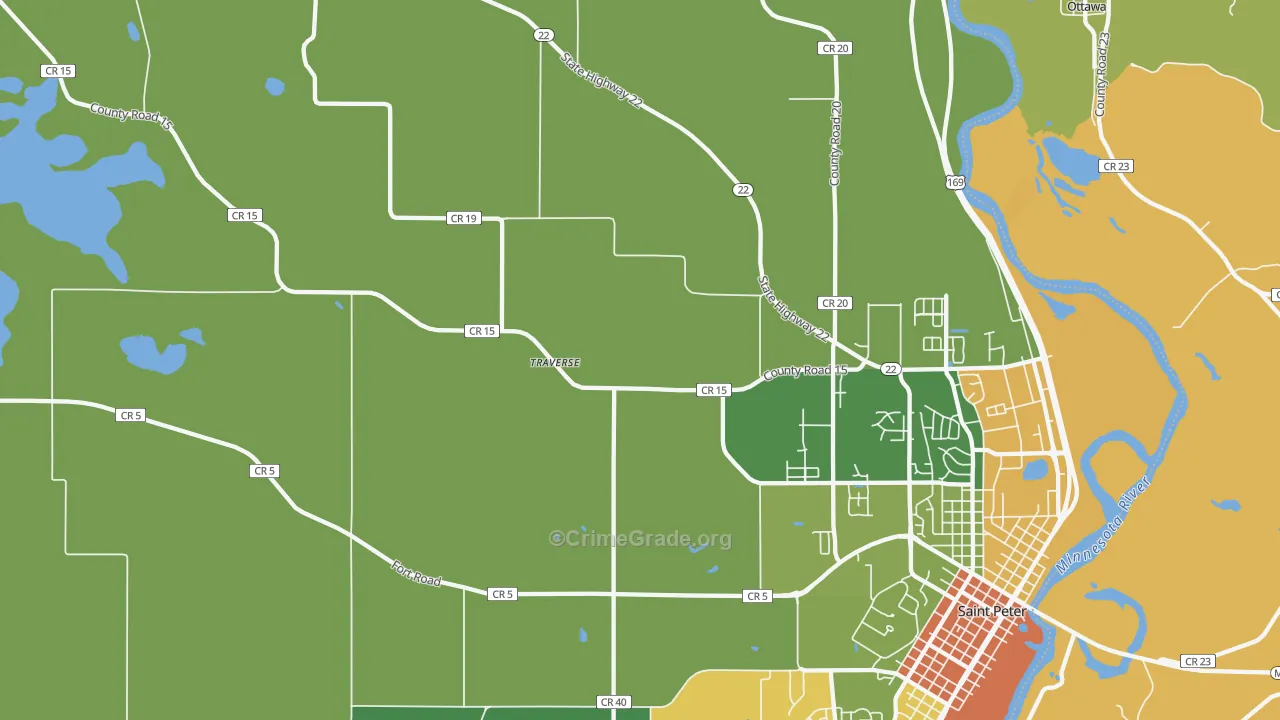 Traverse, MN Map of Theft Rates