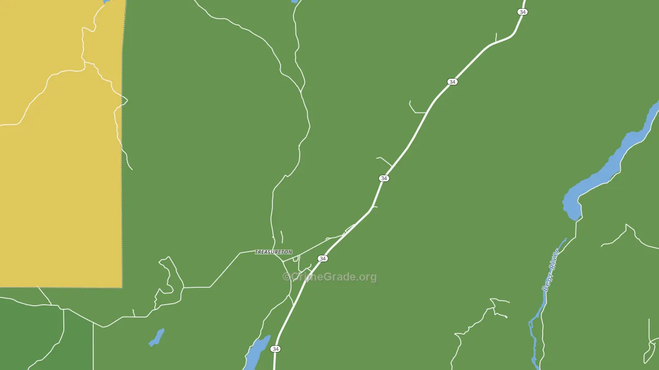 Treasureton, ID Map of Theft Rates