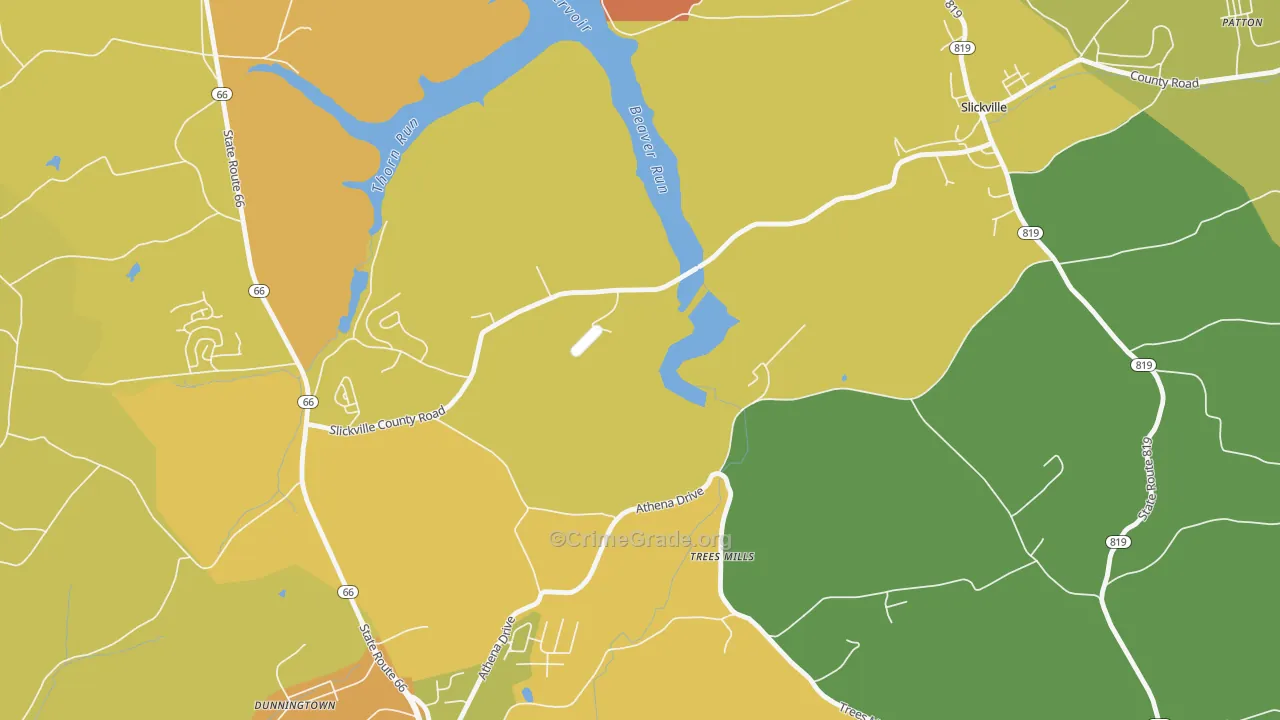 Trees Mills, PA Map of Theft Rates