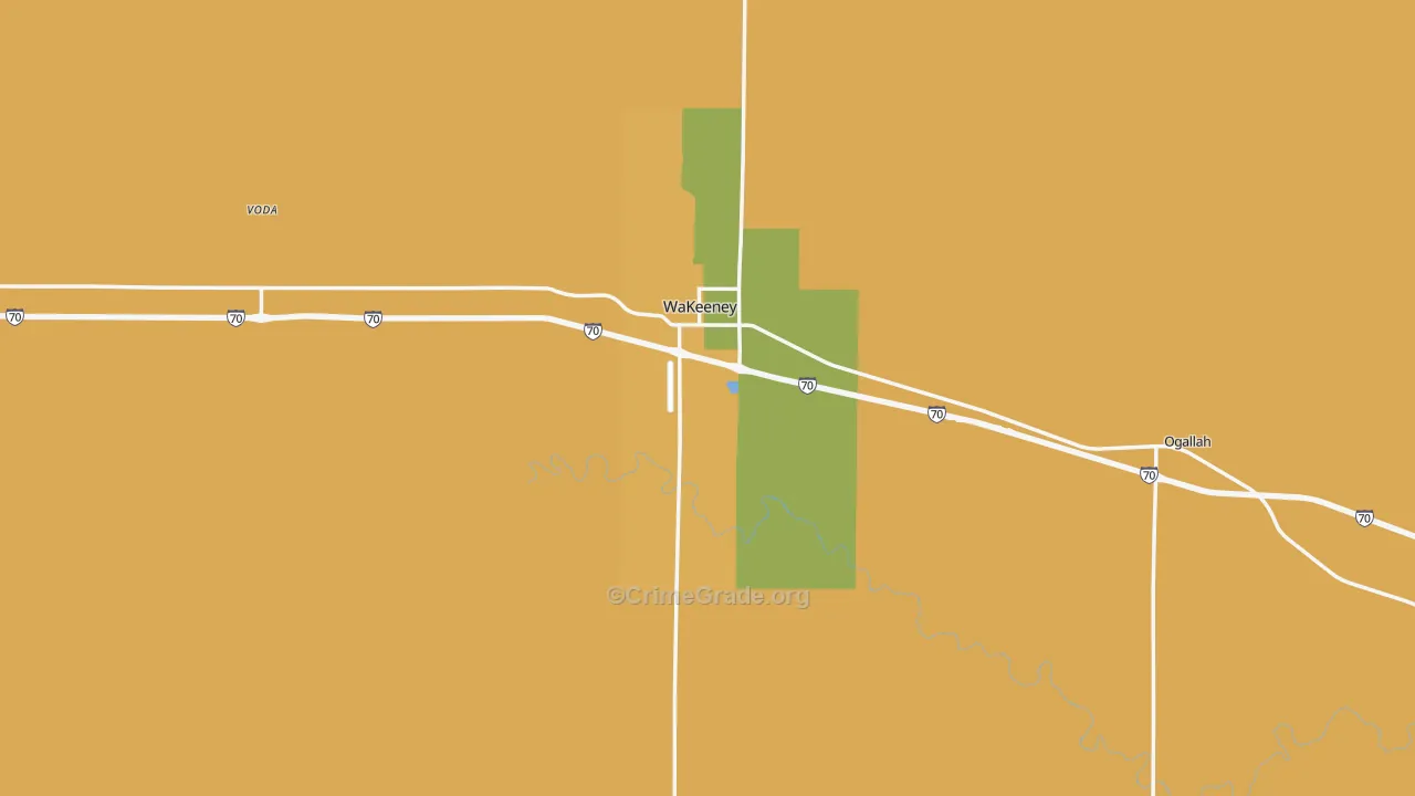 Trego County, KS Map of Theft Rates