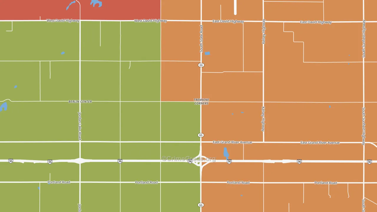 Tremaine Corners, MI Map of Theft Rates