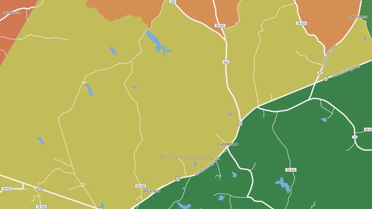 Trent Mill, VA Map of Theft Rates