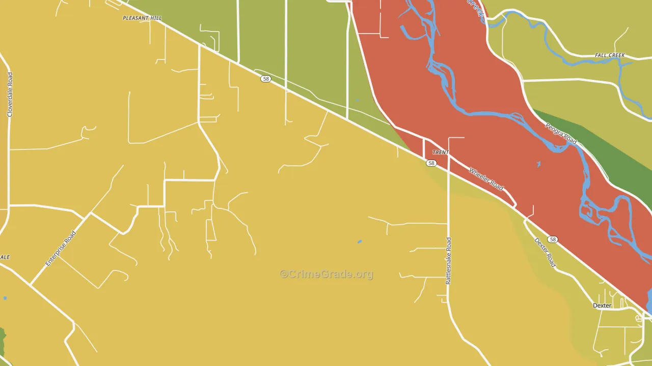 Trent, OR Map of Theft Rates