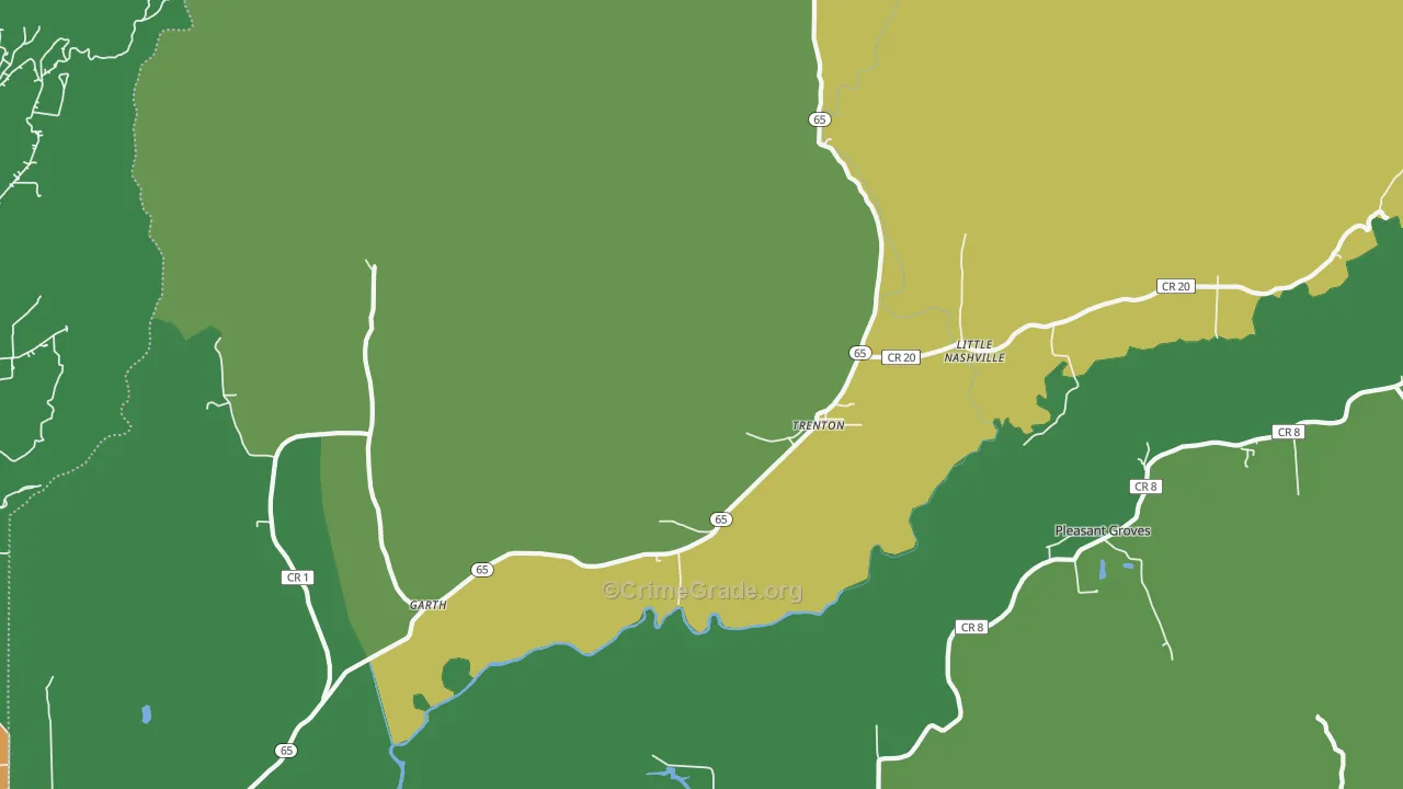 Trenton, AL Map of Theft Rates