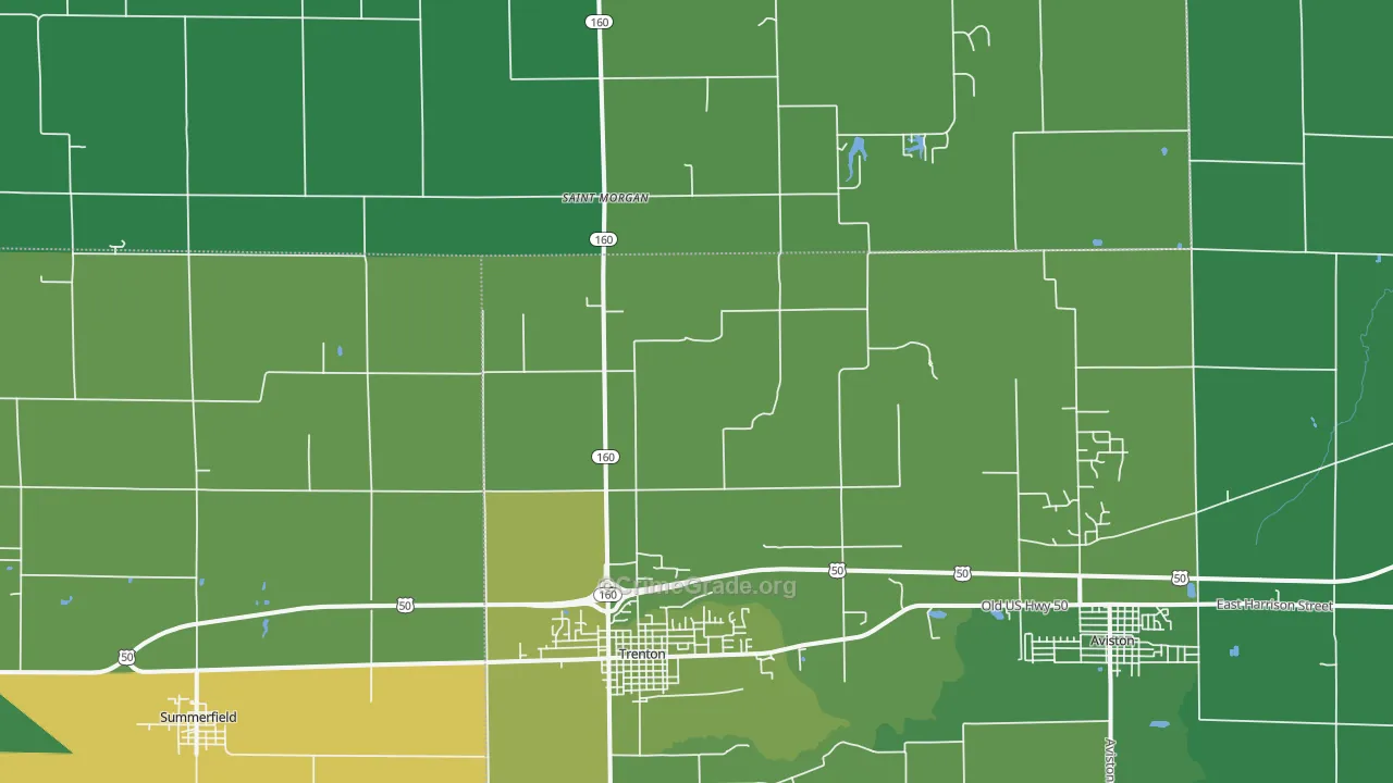 Trenton, IL Map of Theft Rates