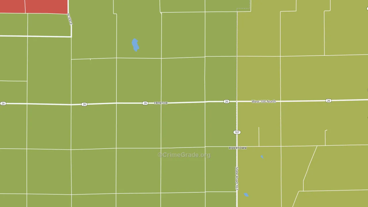 Trenton, IN Map of Theft Rates
