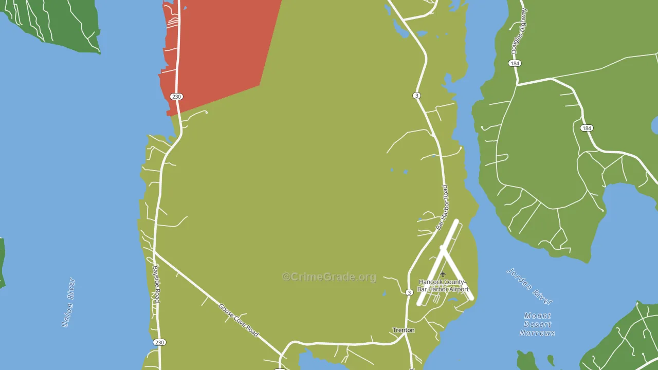 Trenton, ME Map of Theft Rates