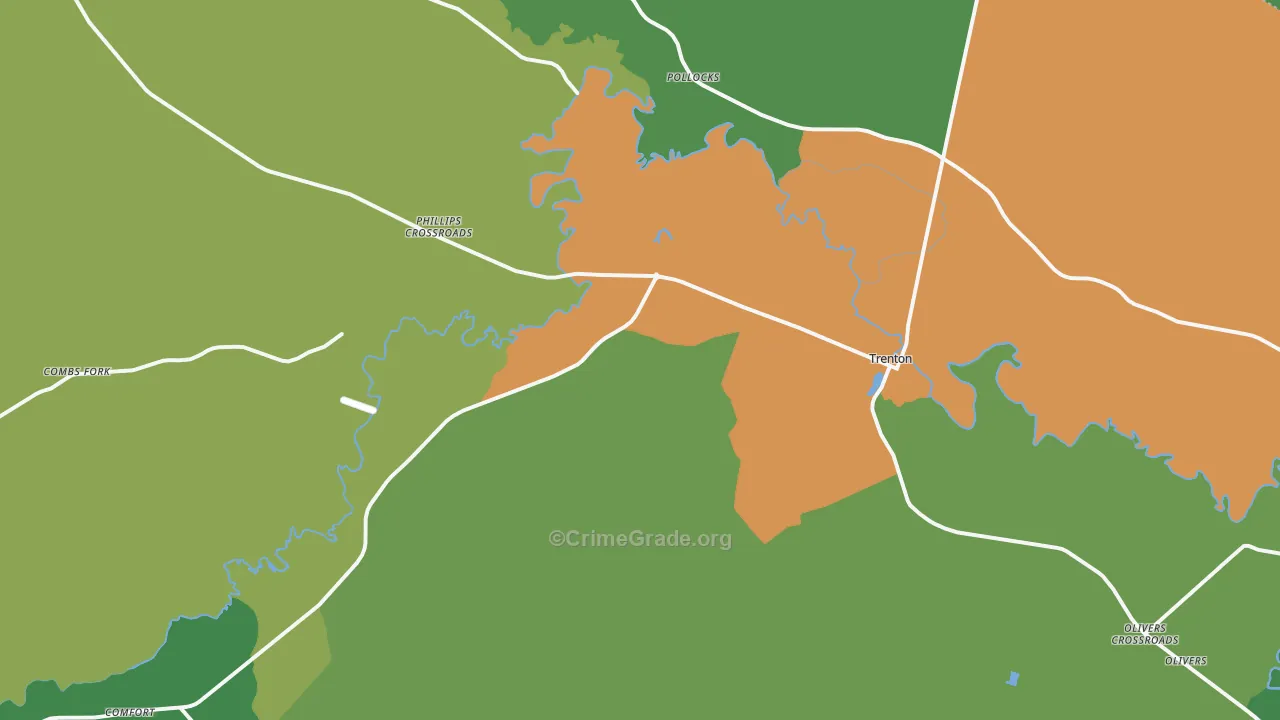 Trenton, NC Map of Theft Rates