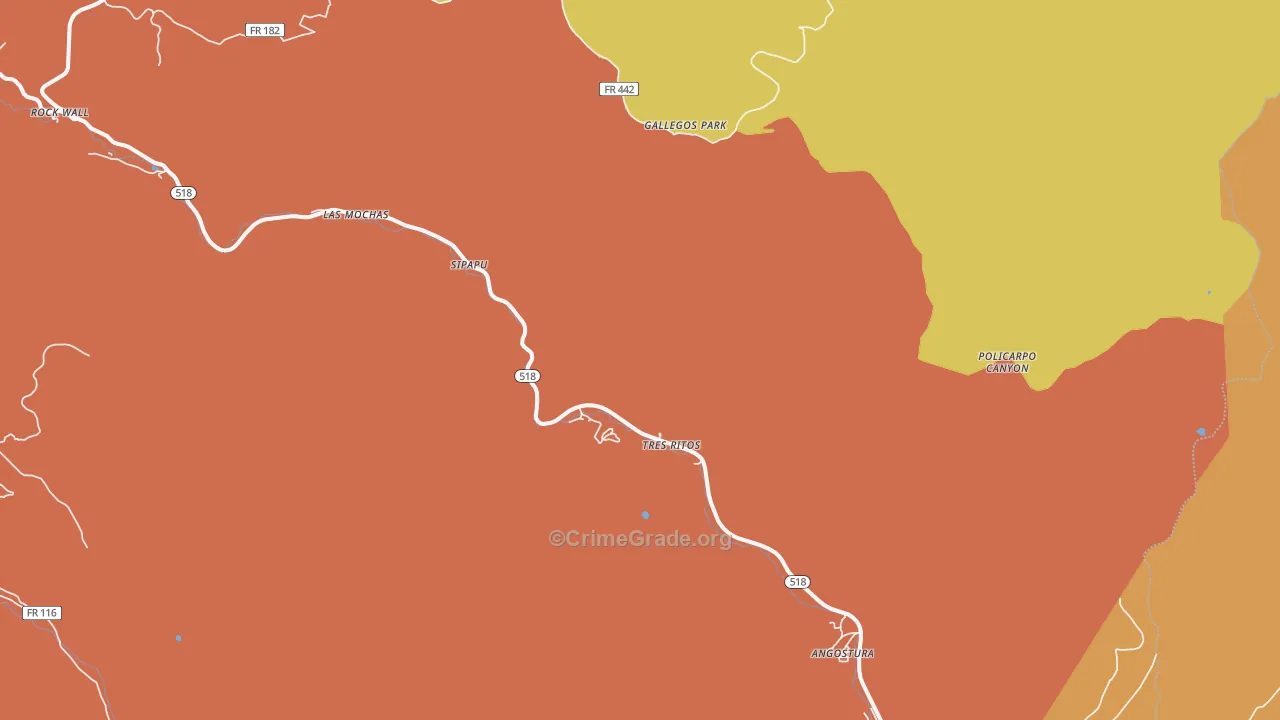 Tres Ritos, NM Map of Theft Rates